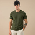 Classic Ease Solid T-shirt in Olive Green