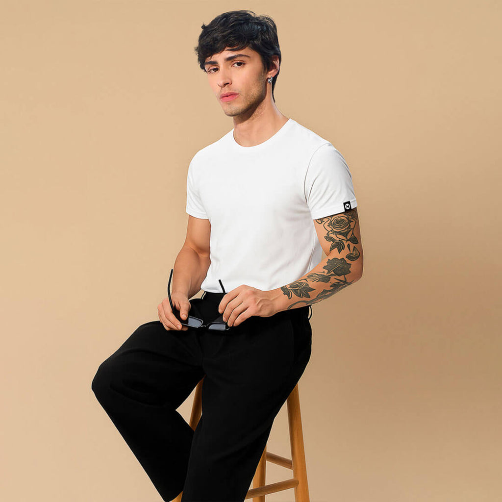Classic Ease Solid T-shirt in Ivory